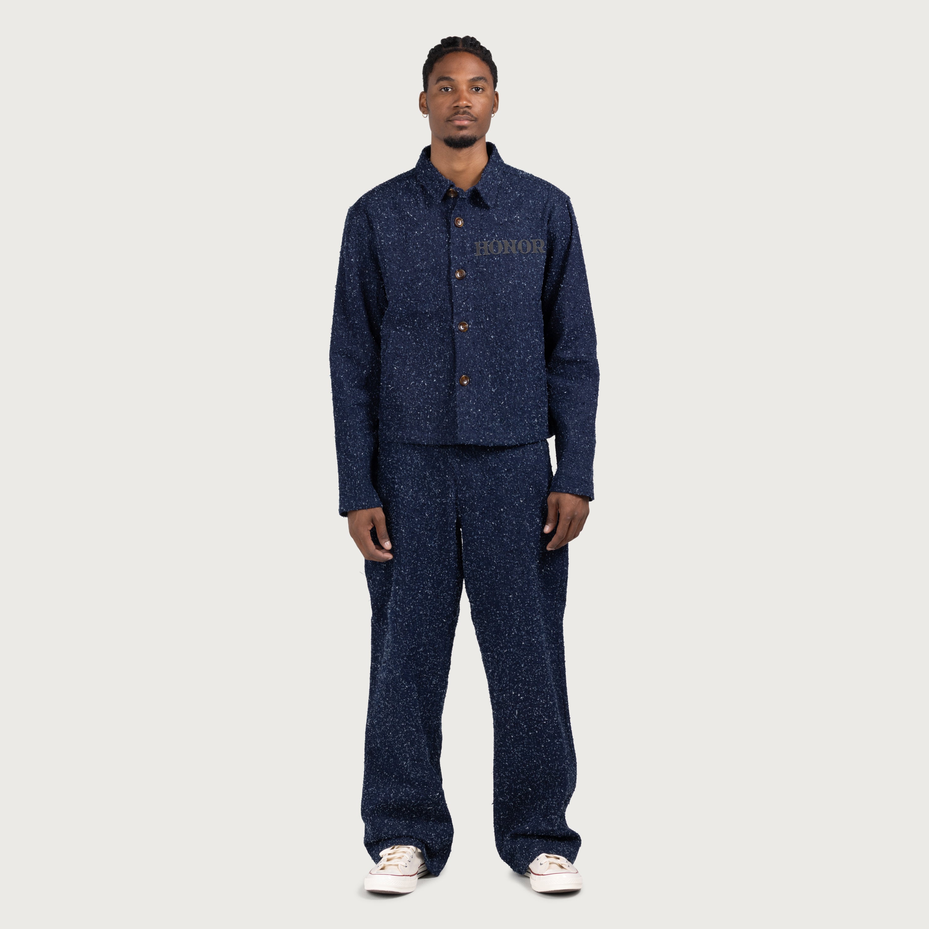 Nep Yarn Wide Leg - Blue