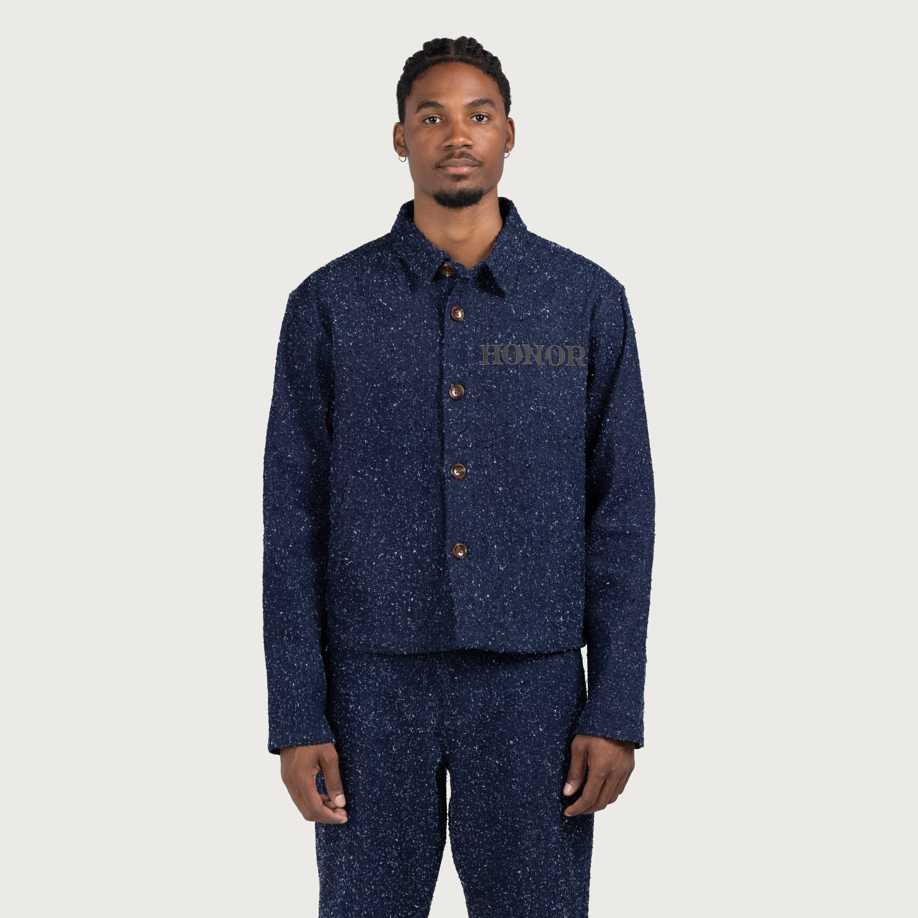 Nep Yarn Chacket - Navy