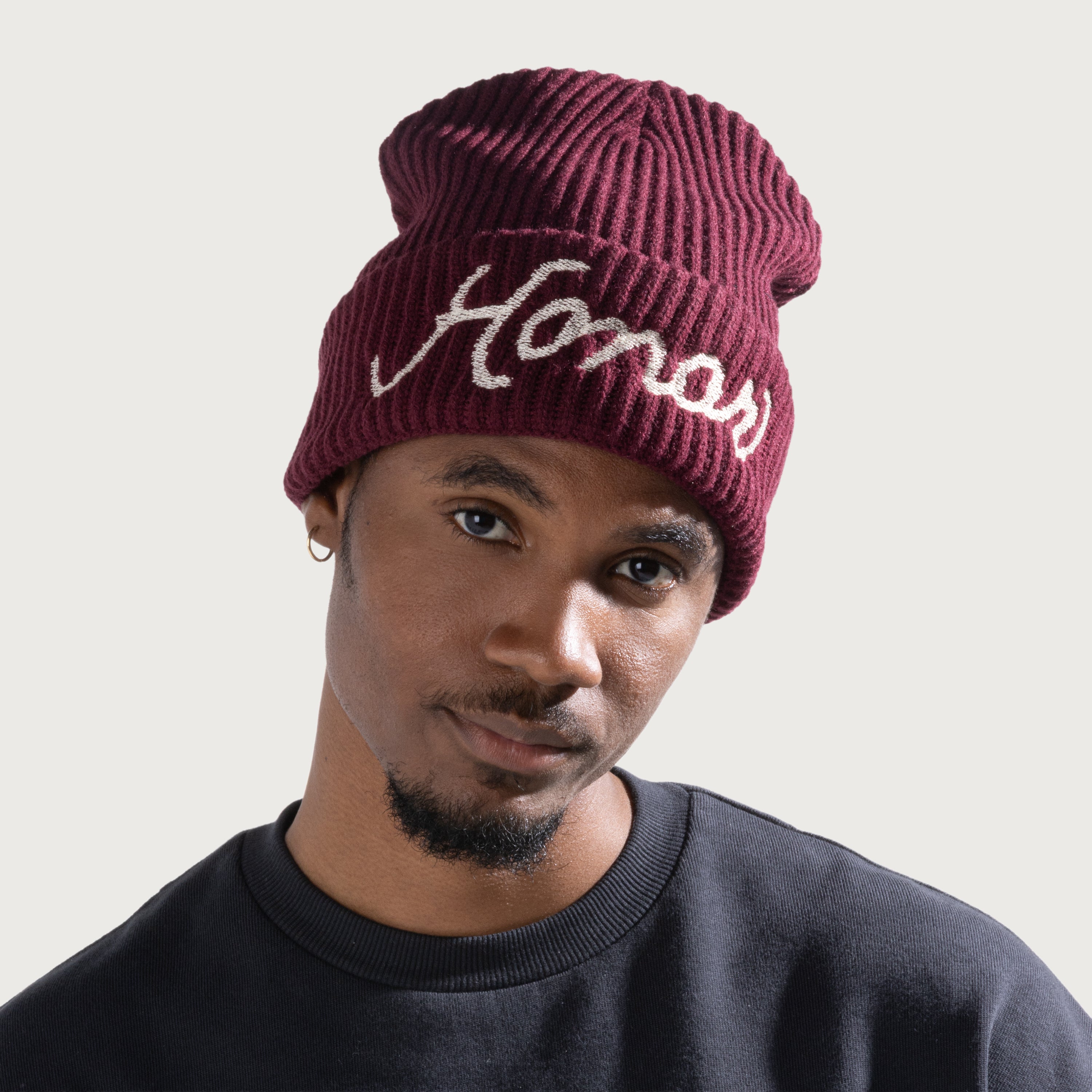 Honor Heavy Knit Beanie - Berry