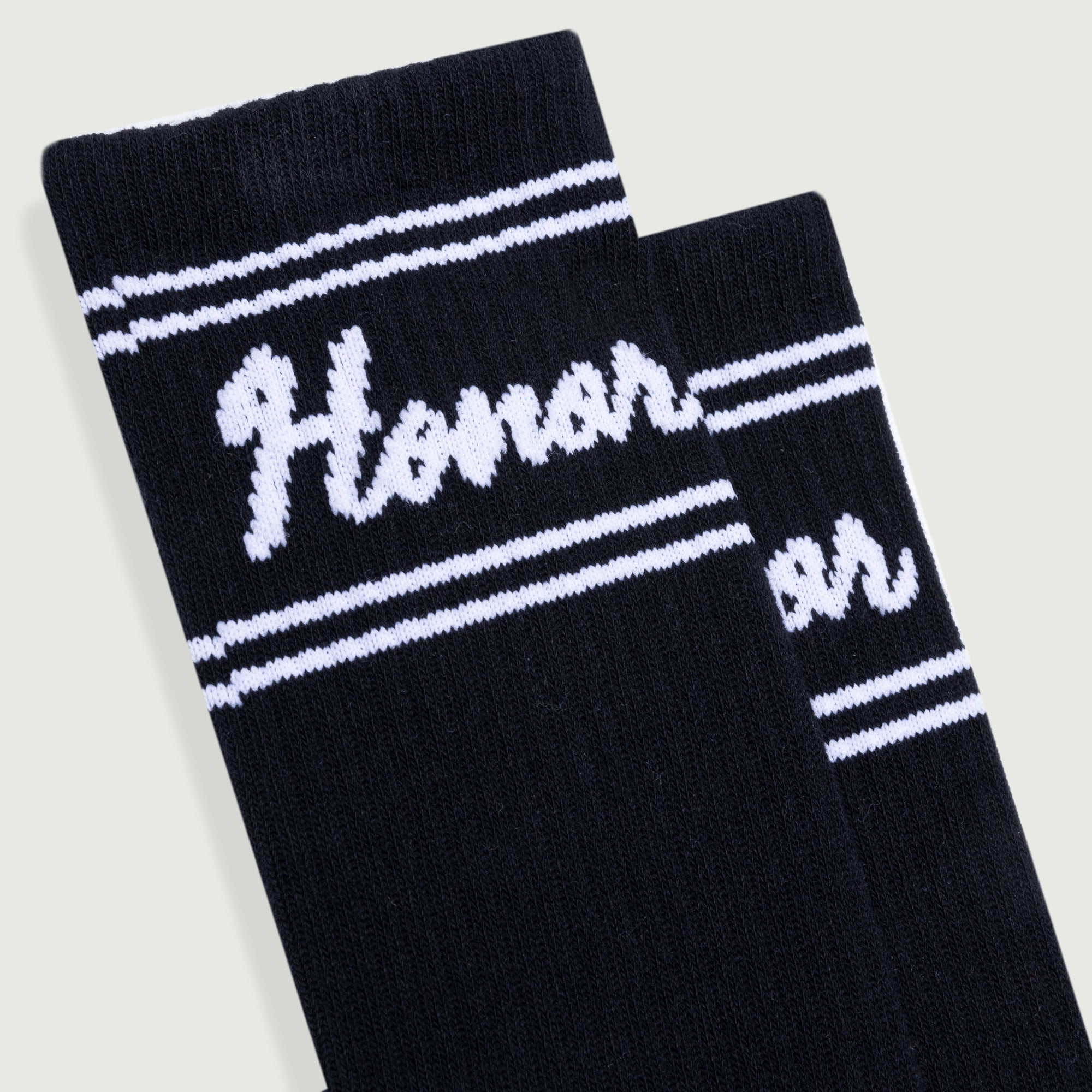Drive In Striped Ribbed Sock - Black