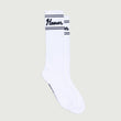 Drive In Striped Ribbed Sock - White