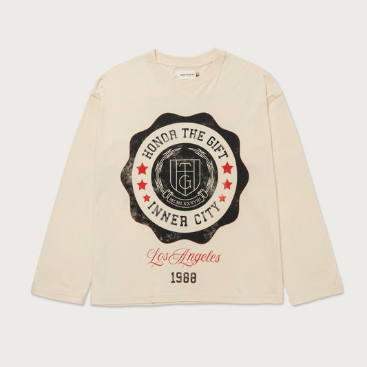 HTG® Seal Logo L/S T-Shirt - Bone