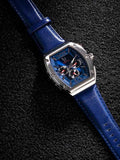 MJ118LB - MAJOR SILVER / BLUE / LEATHER BAND