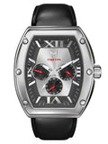 MJ124LB - MAJOR SILVER / SILVER / LEATHER BAND