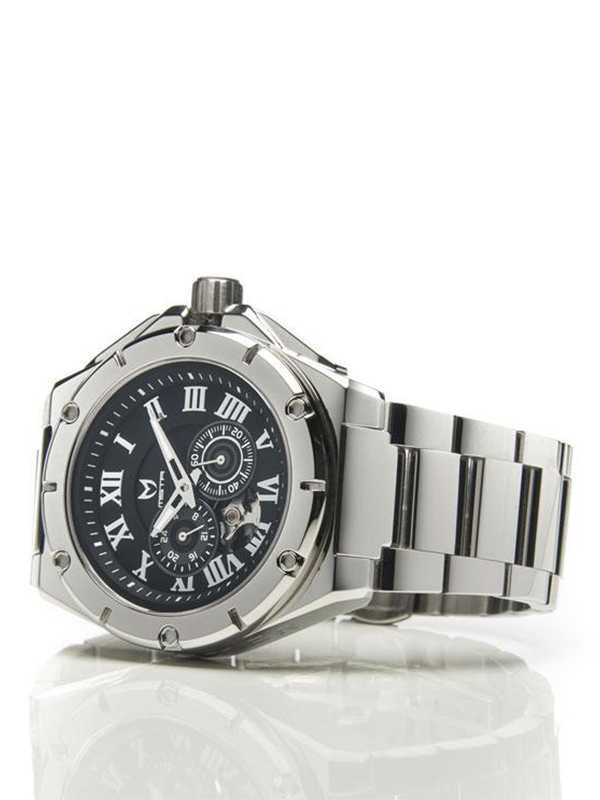 NO108SS - NOBLE POLISH SILVER AUTOMATIC / BLACK / SS BAND