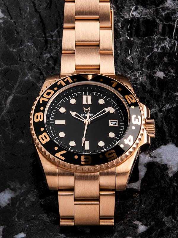 VO104SS - VOYAGER ROSE GOLD / BROWN / SS BAND