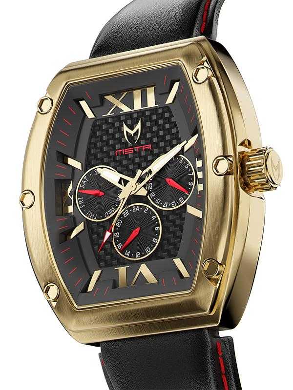 MJ122LB - MAJOR GOLD / BLACK / LEATHER BAND