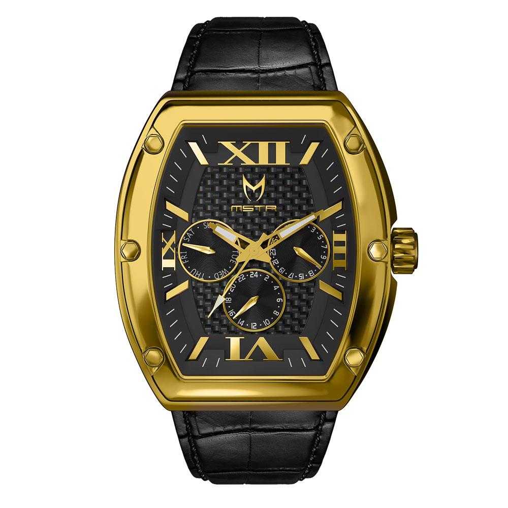 MJ116CB - MAJOR 18K GOLD / BLACK / CROC STYLE BAND