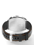 MJ121LB - MAJOR POLISHED SILVER / ORANGE / LEATHER BAND