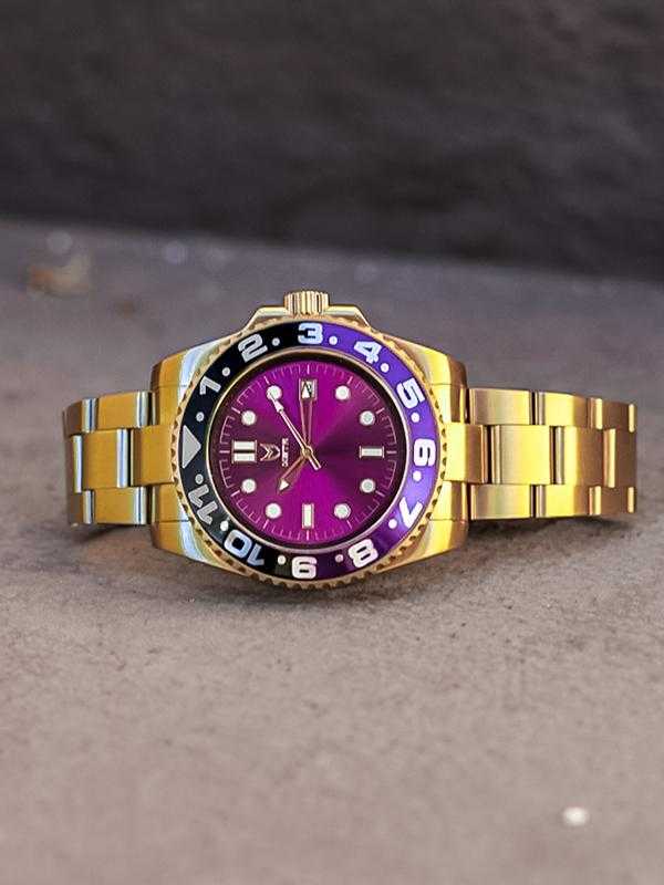VO108SS - VOYAGER GOLD / PURPLE  / SS BAND