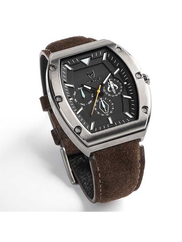 MJ117SW - MAJOR TITANIUM/ BLACK / LEATHER BAND
