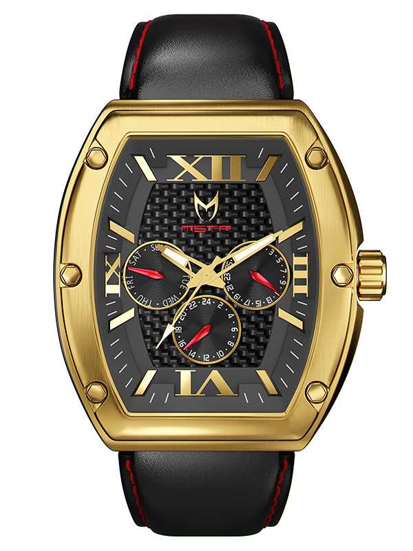MJ122LB - MAJOR GOLD / BLACK / LEATHER BAND