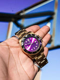 VO108SS - VOYAGER GOLD / PURPLE  / SS BAND
