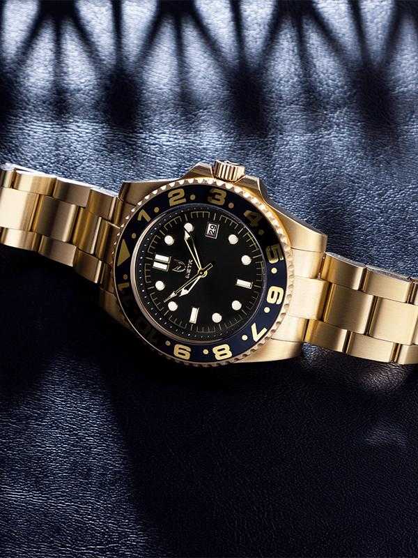 VO101SS - VOYAGER GOLD / BLACK / SS BAND