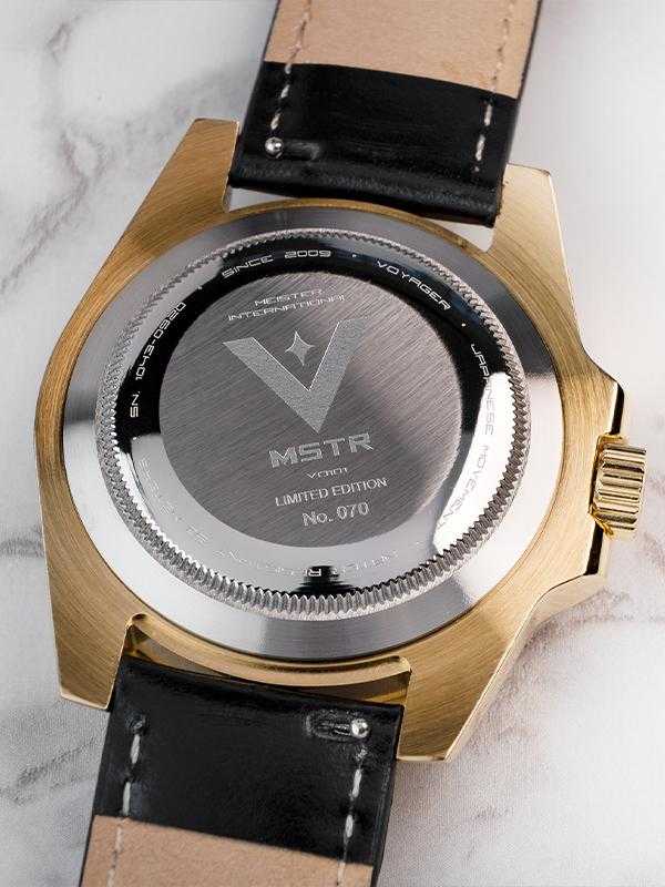 VO101LS - VOYAGER GOLD / BLACK / LEATHER BAND