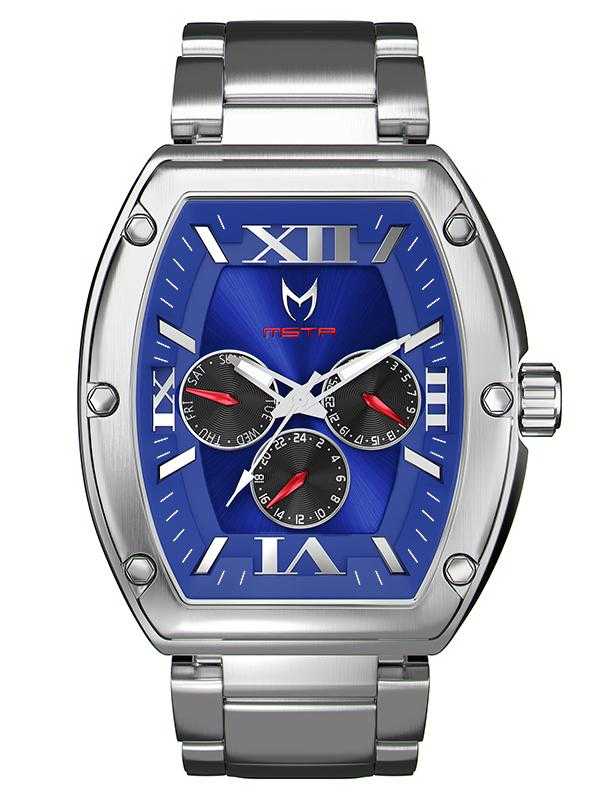 MJ118SS - MAJOR SILVER / BLUE / STEEL BAND