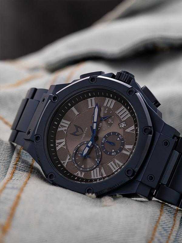 AM1016SS - AMBASSADOR BLUE BRUSHED / BLUE STEEL BAND