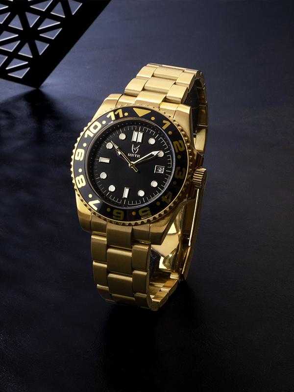 VO101SS - VOYAGER GOLD / BLACK / SS BAND