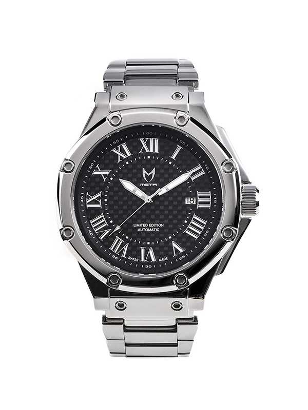 AM309SS - AMBASSADOR POLISHED SILVER AUTOMATIC / SS BAND SWISS ETA