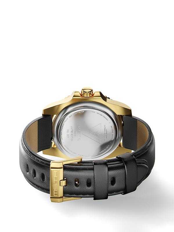 VO101LS - VOYAGER GOLD / BLACK / LEATHER BAND