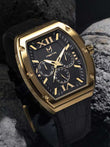 MJ116CB - MAJOR 18K GOLD / BLACK / CROC STYLE BAND
