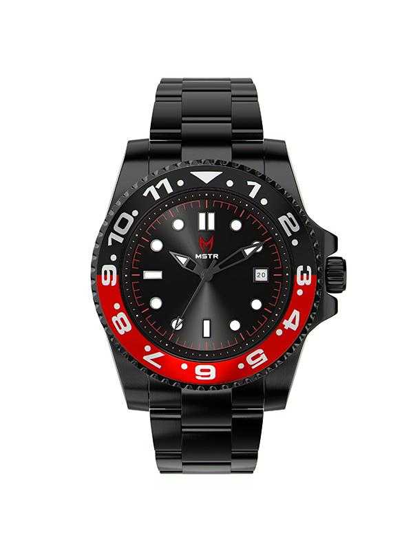 VO102SS - VOYAGER BLACK / RED / SS BAND