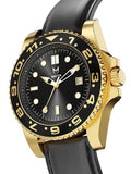 VO101LS - VOYAGER GOLD / BLACK / LEATHER BAND
