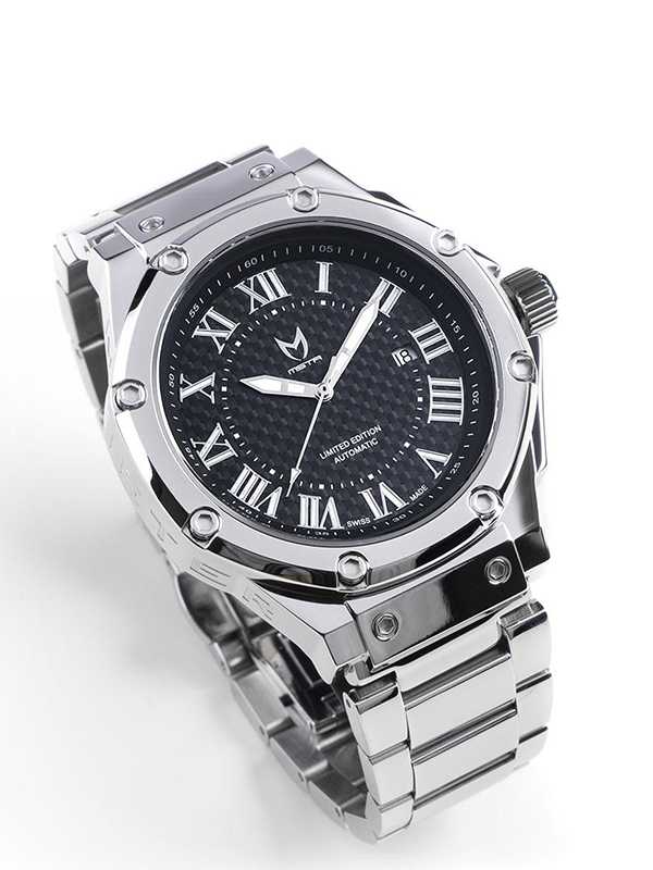 AM309SS - AMBASSADOR POLISHED SILVER AUTOMATIC / SS BAND SWISS ETA