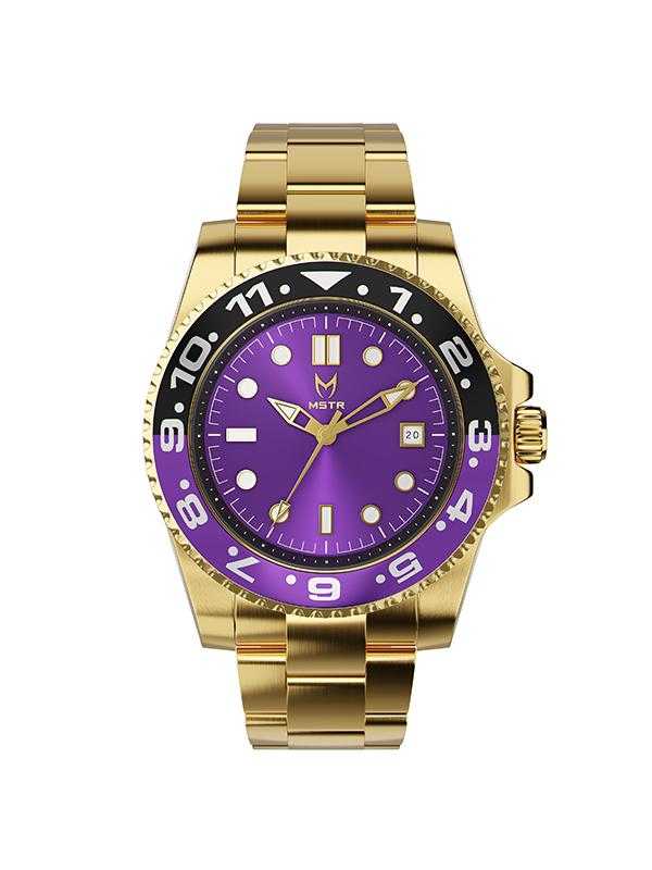 VO108SS - VOYAGER GOLD / PURPLE  / SS BAND