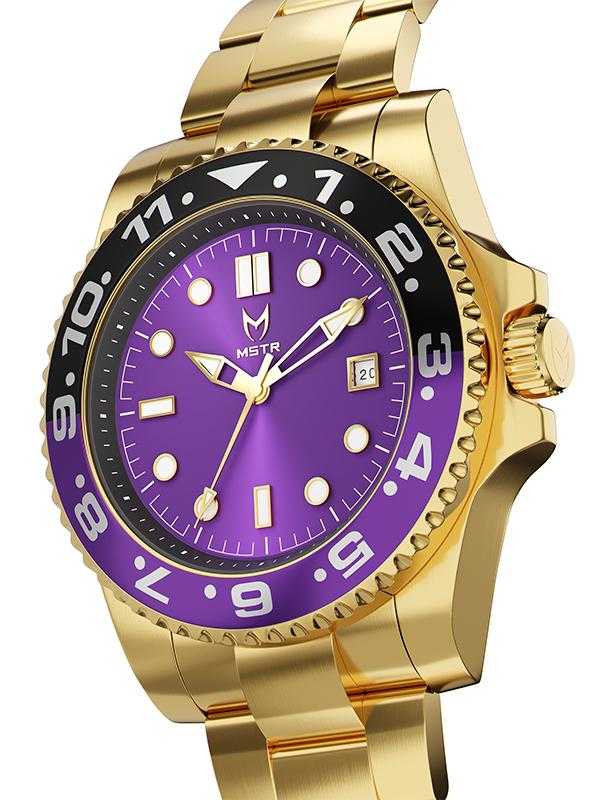 VO108SS - VOYAGER GOLD / PURPLE  / SS BAND