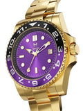 VO108SS - VOYAGER GOLD / PURPLE  / SS BAND