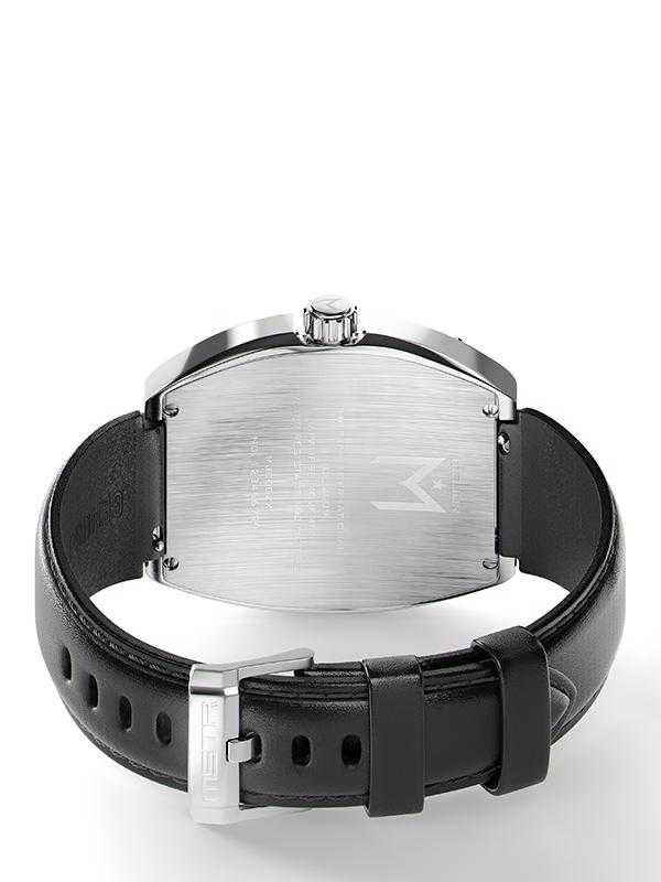 MJ124LB - MAJOR SILVER / SILVER / LEATHER BAND