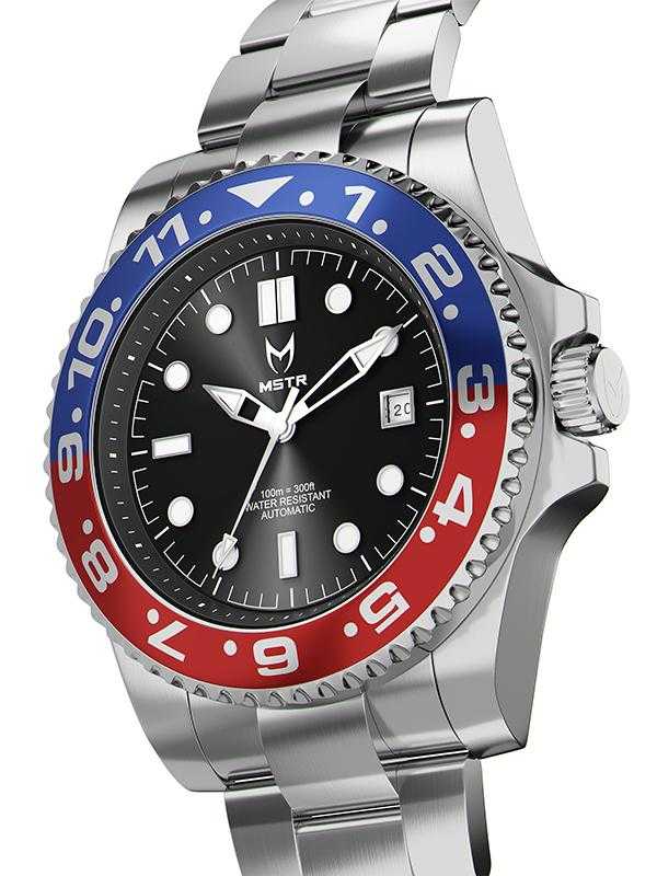 VO107SS - AUTO VOYAGER SILVER / BLUE & RED / SS BAND