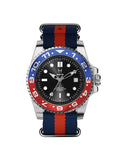 VO107NS - AUTO VOYAGER SILVER / BLUE & RED / NATO BAND