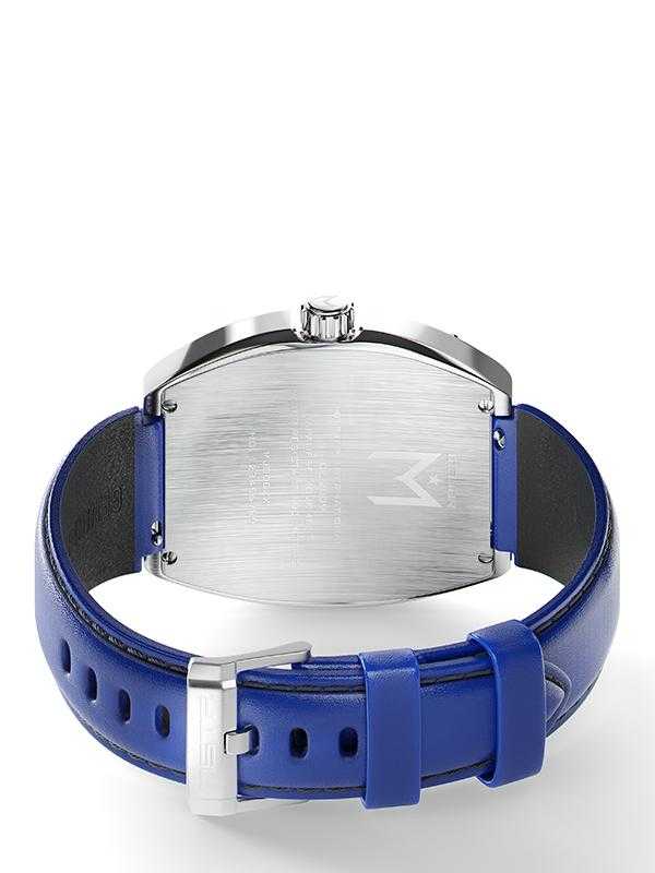MJ118LB - MAJOR SILVER / BLUE / LEATHER BAND