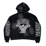 RHINESTONE STAR EAGLE HOODIE BLACK