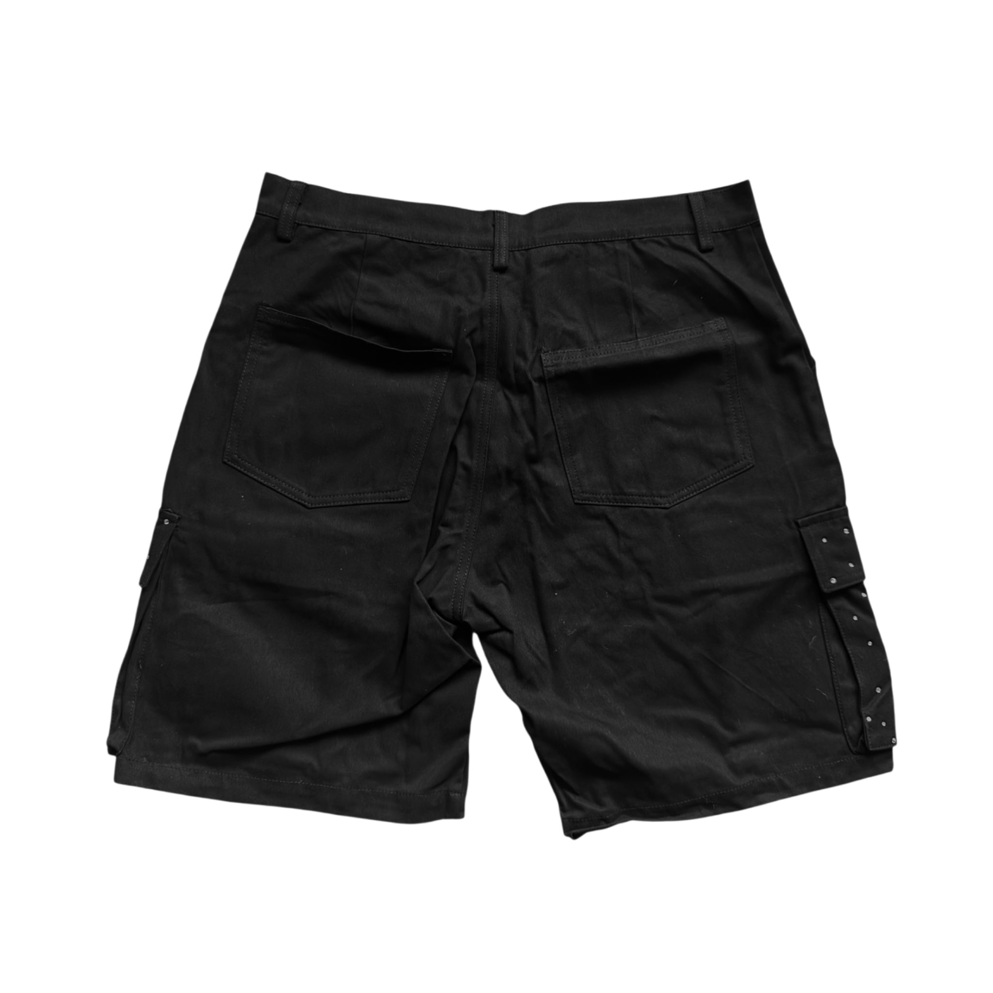 Rhinestone Cargo Shorts - Black