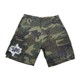 Rhinestone Camo Shorts - Green
