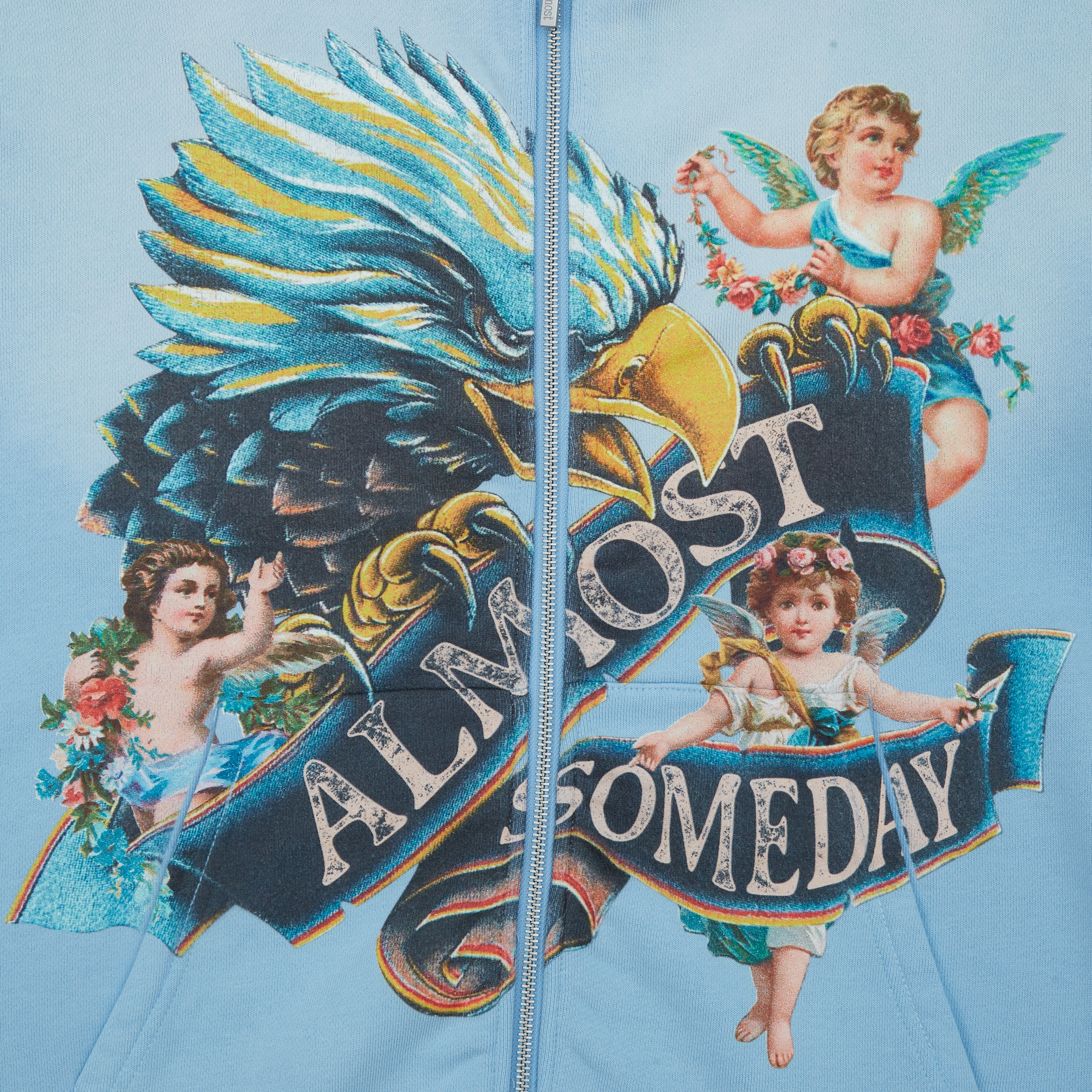 Banner Zip-Up Hoodie - Sun Fade Wash (Blue)