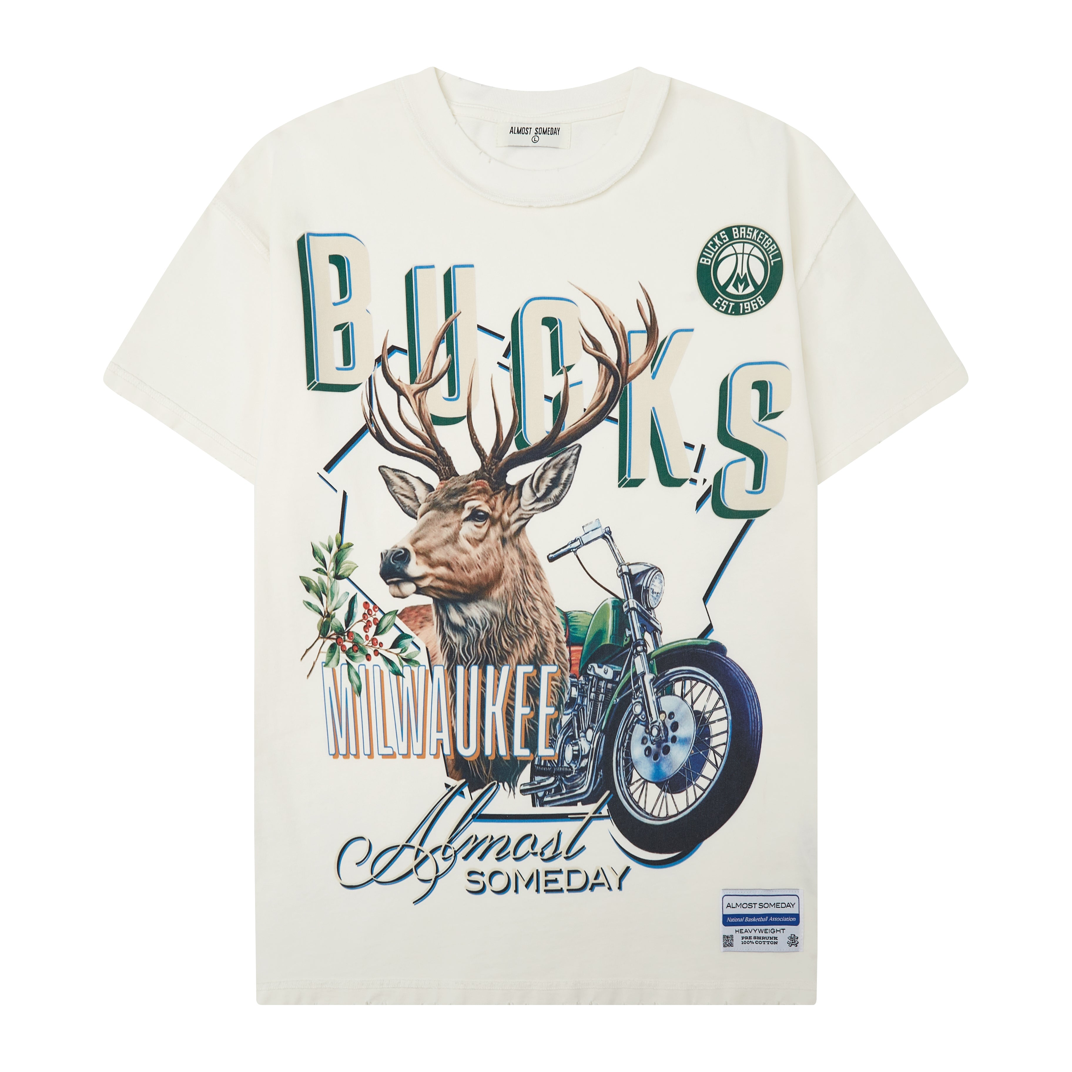 Milwaukee Bucks Tee (Cream)