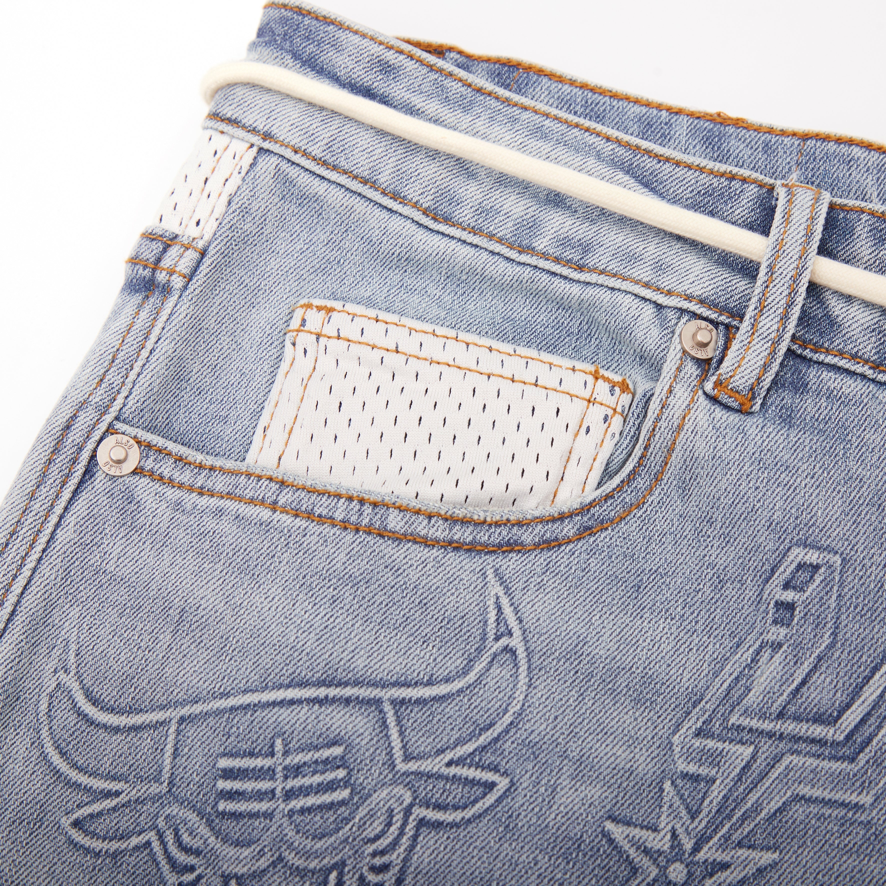 NBA Conference Jorts (Washed Blue)