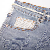 NBA Conference Jorts (Washed Blue)