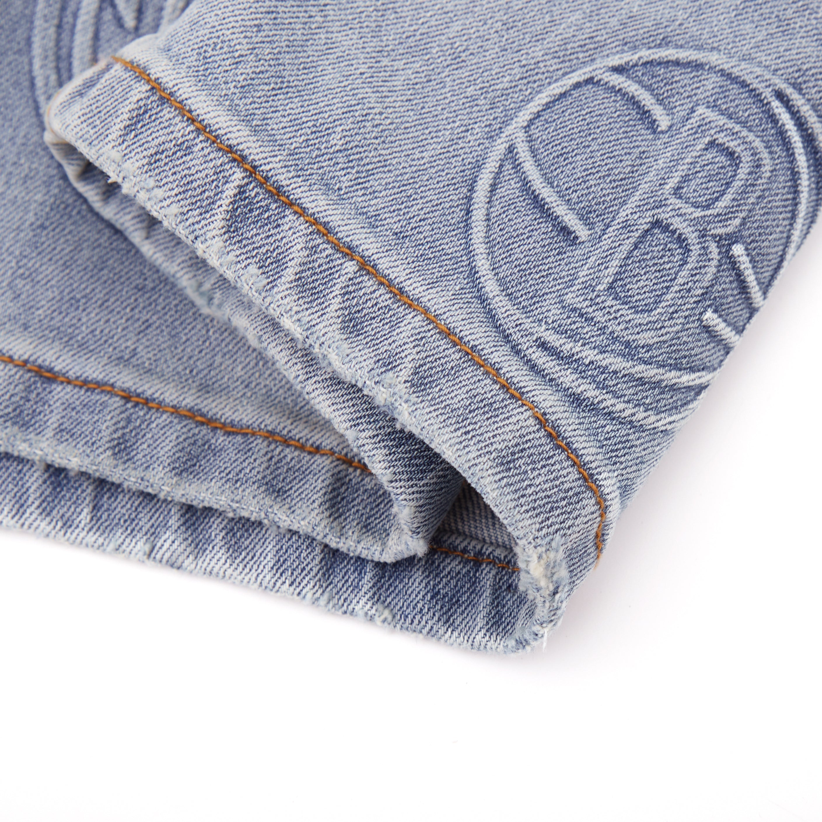 NBA Conference Jorts (Washed Blue)