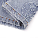 NBA Conference Jorts (Washed Blue)