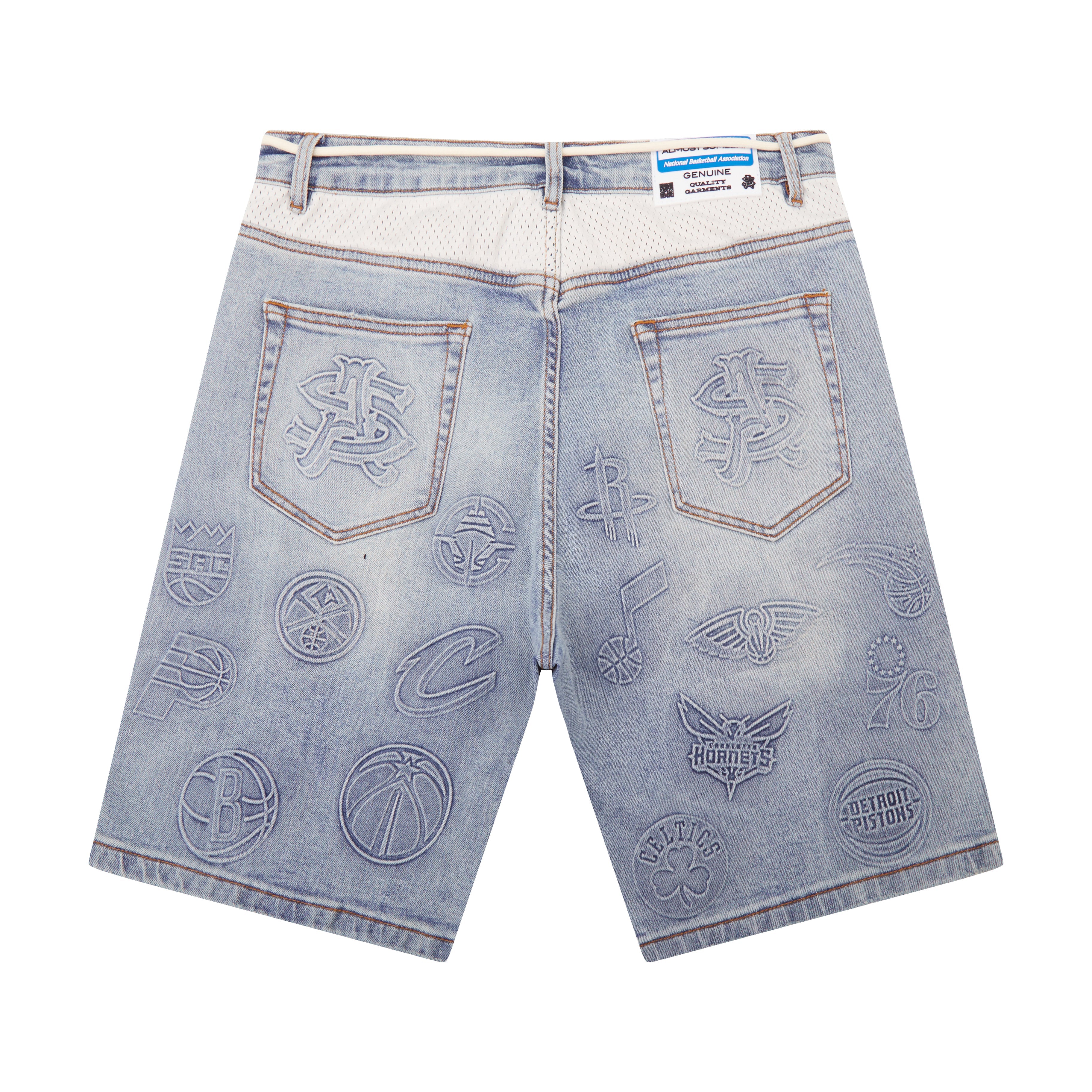 NBA Conference Jorts (Washed Blue)