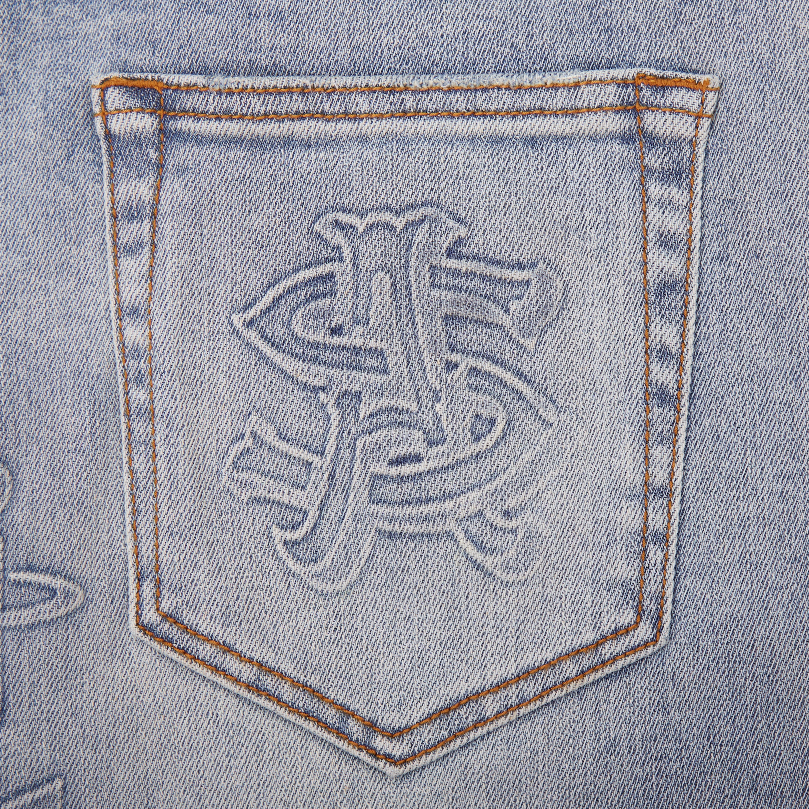 NBA Conference Jorts (Washed Blue)