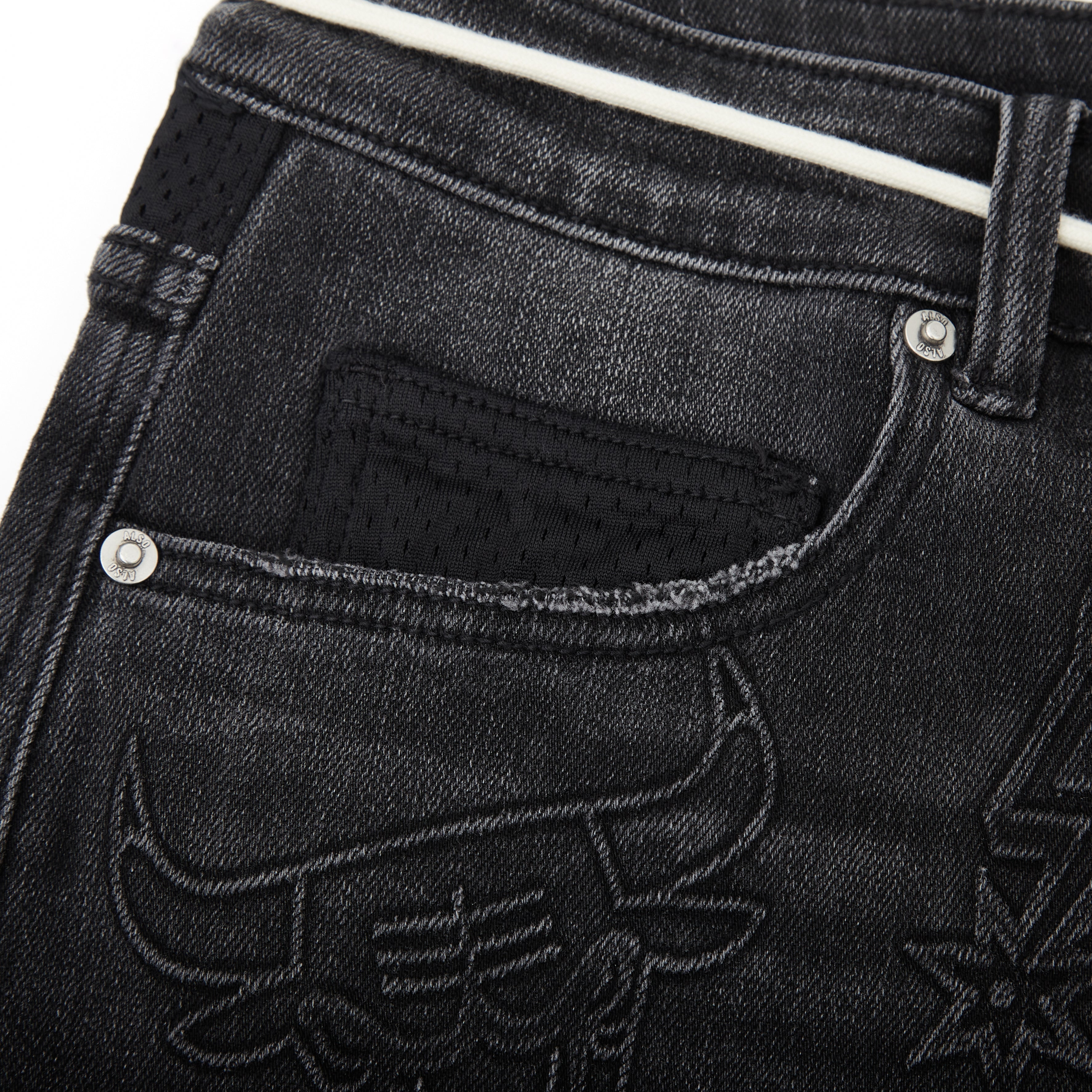 NBA Conference Jorts (Washed Black)