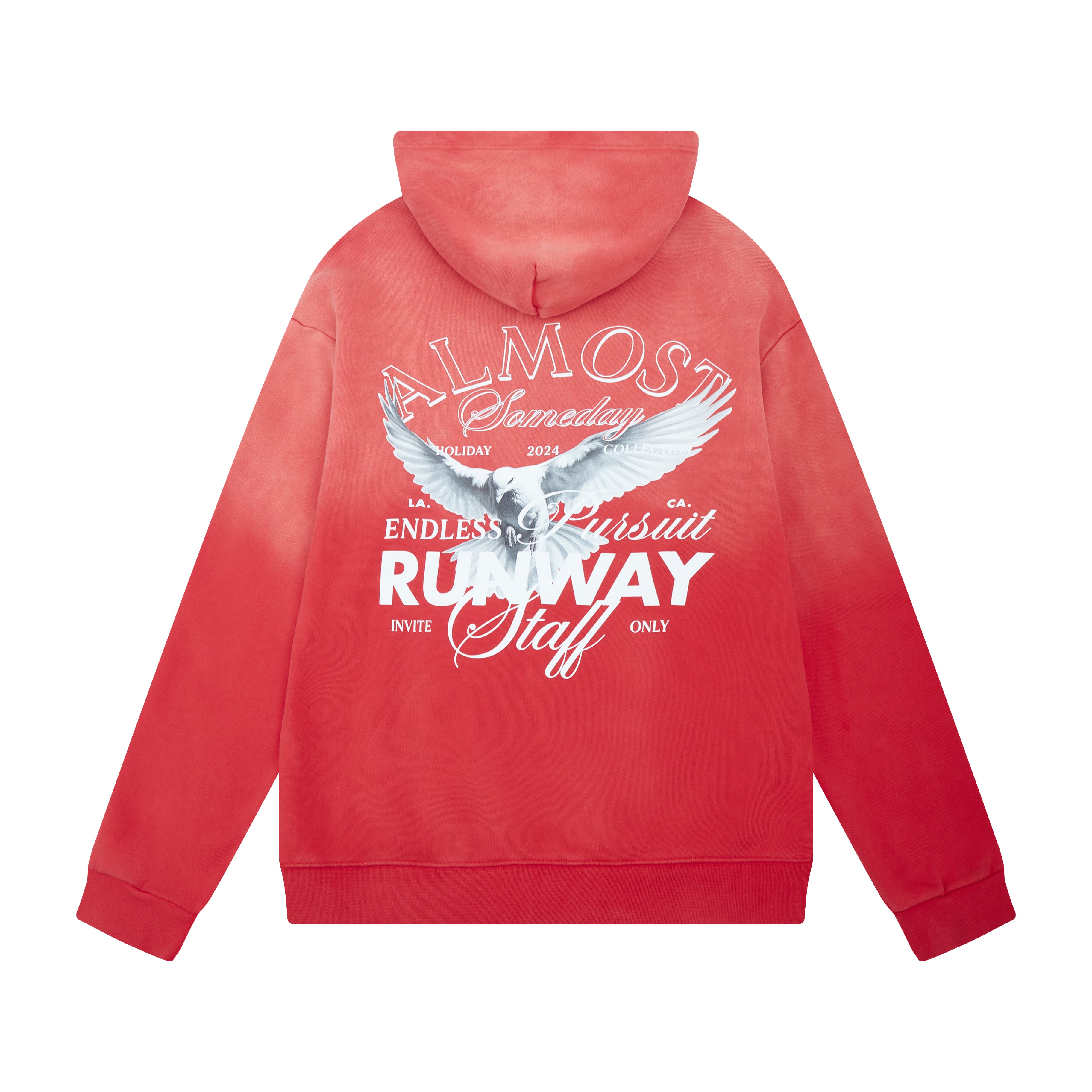 Runway ZipUp Hoodie Sun Fade Wash (Red)