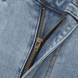 Patchwork Denim Jorts (Washed Blue)