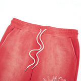 Runway Flare Sweatpants Sun Fade Wash (Red)